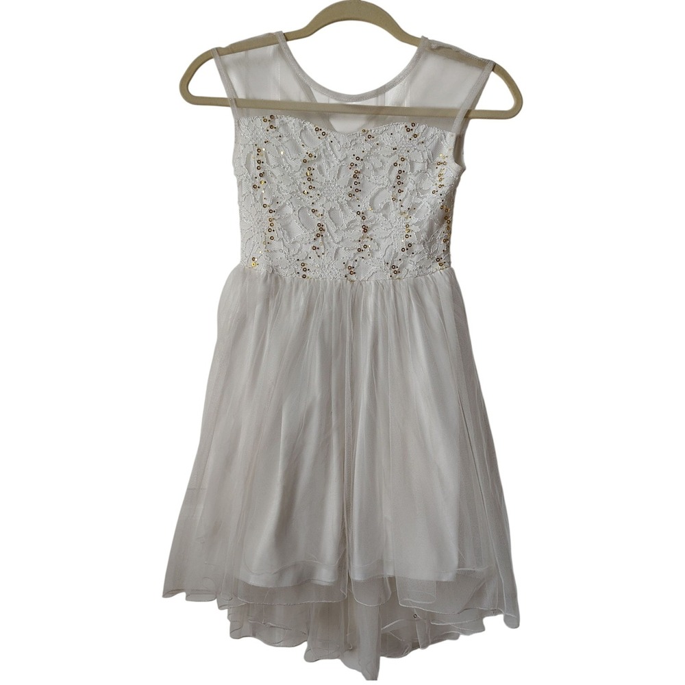 Speechless Girls Dress Size 10 White Lace Sequin Special Occasion Party